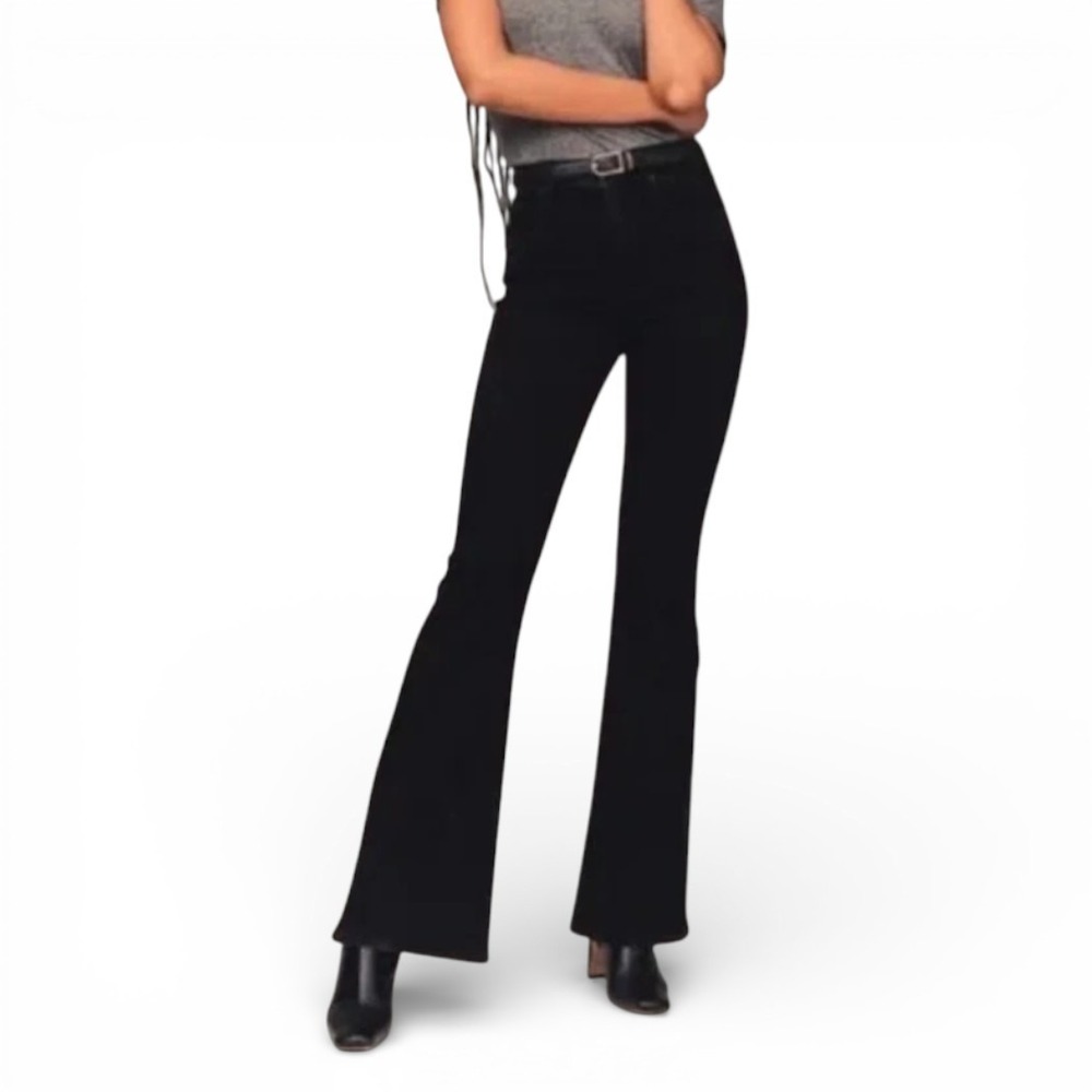 Abercormbie & Fitch The Flare Ultra High Rise Jeans Black Size 12L (31 Long) NEW
